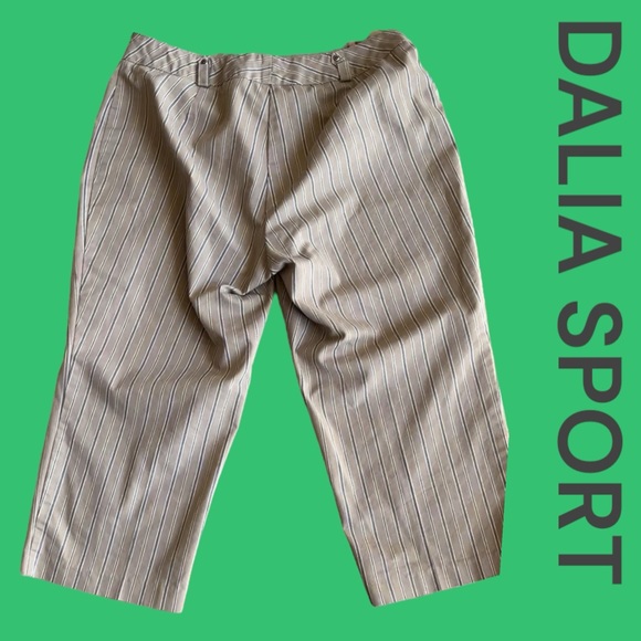 Dalia Sport beige, and grey striped capris - Picture 2 of 7